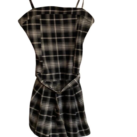 Justify Dresses & Skirts - Justify Black Plaid Belted Jumper with Belt and Pleated Skirt Sz L
